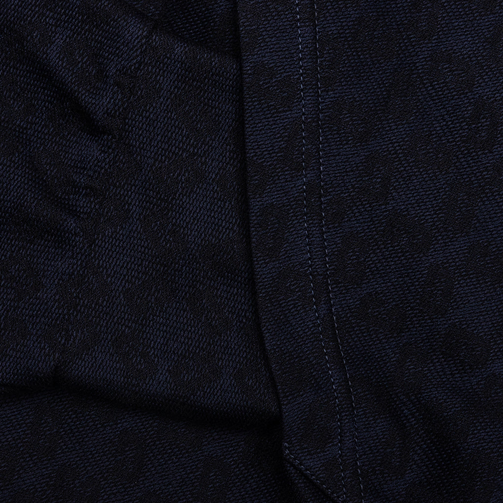 Zipped Hoodie In Monogram 72 Jacquard - Black/Navy