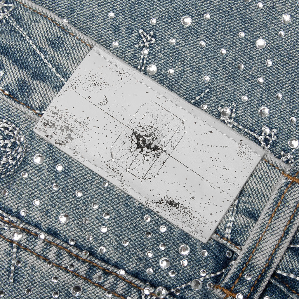 20K Zodiac Diamond Denim Pants - Blue