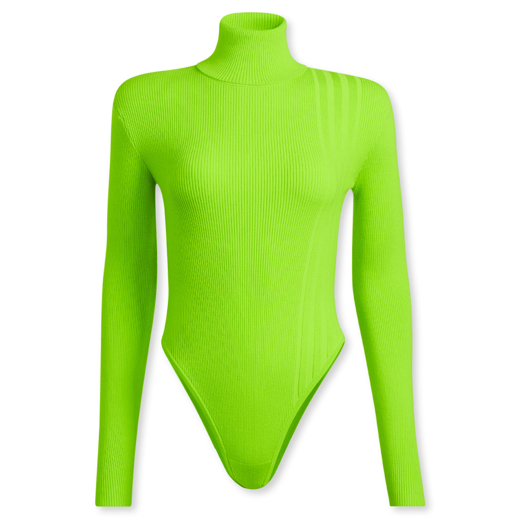 adidas Originals x Ivy Park Women's Turtleneck Rib Knit Bodysuit - Solar Slime