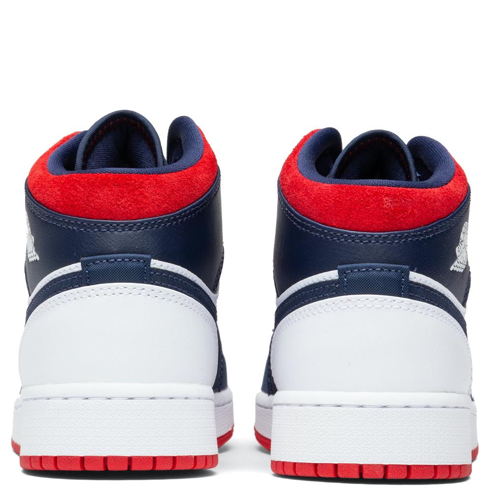 Air Jordan 1 Mid SE (GS) - White/University Red