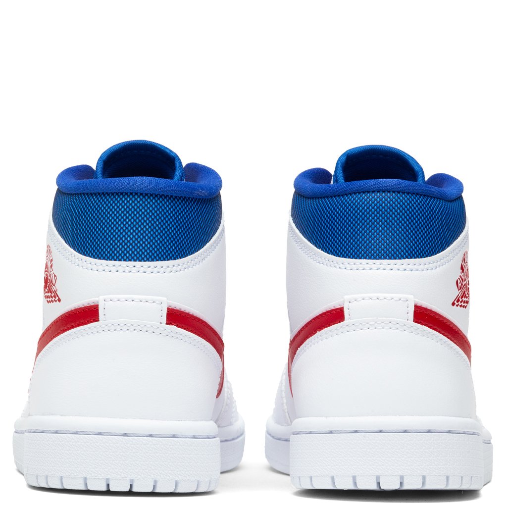 Women's Air Jordan 1 Mid - White/University Red/Game Royal