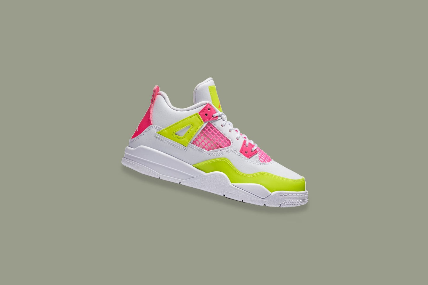 Air Jordan 4 Retro SE (PS) "Lemon Venom" - White/Pink Blast