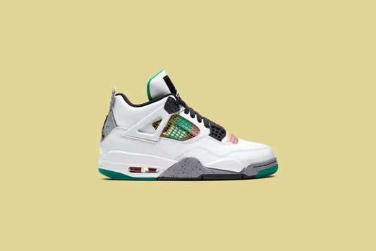 Women's Air Jordan 4 Retro "Rasta" - White/University Red/Lucid Green
