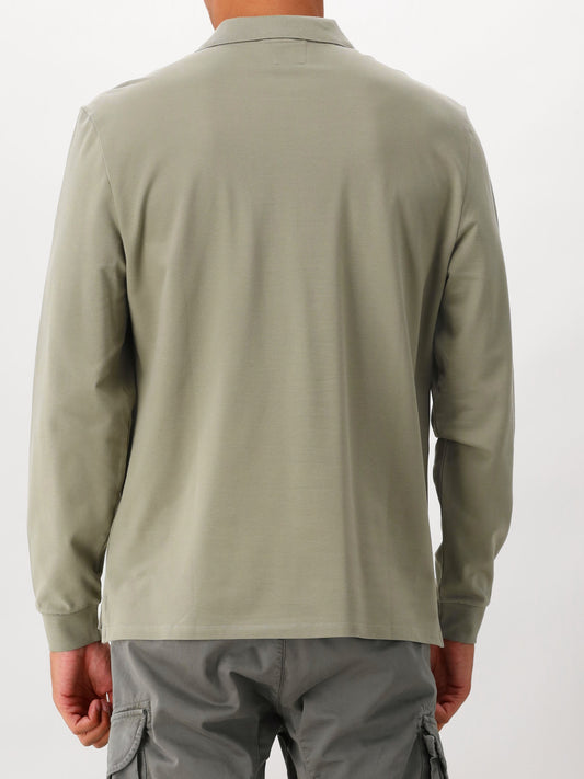 C.P. Company Longsleeve Polo Groen Stretch Piquet