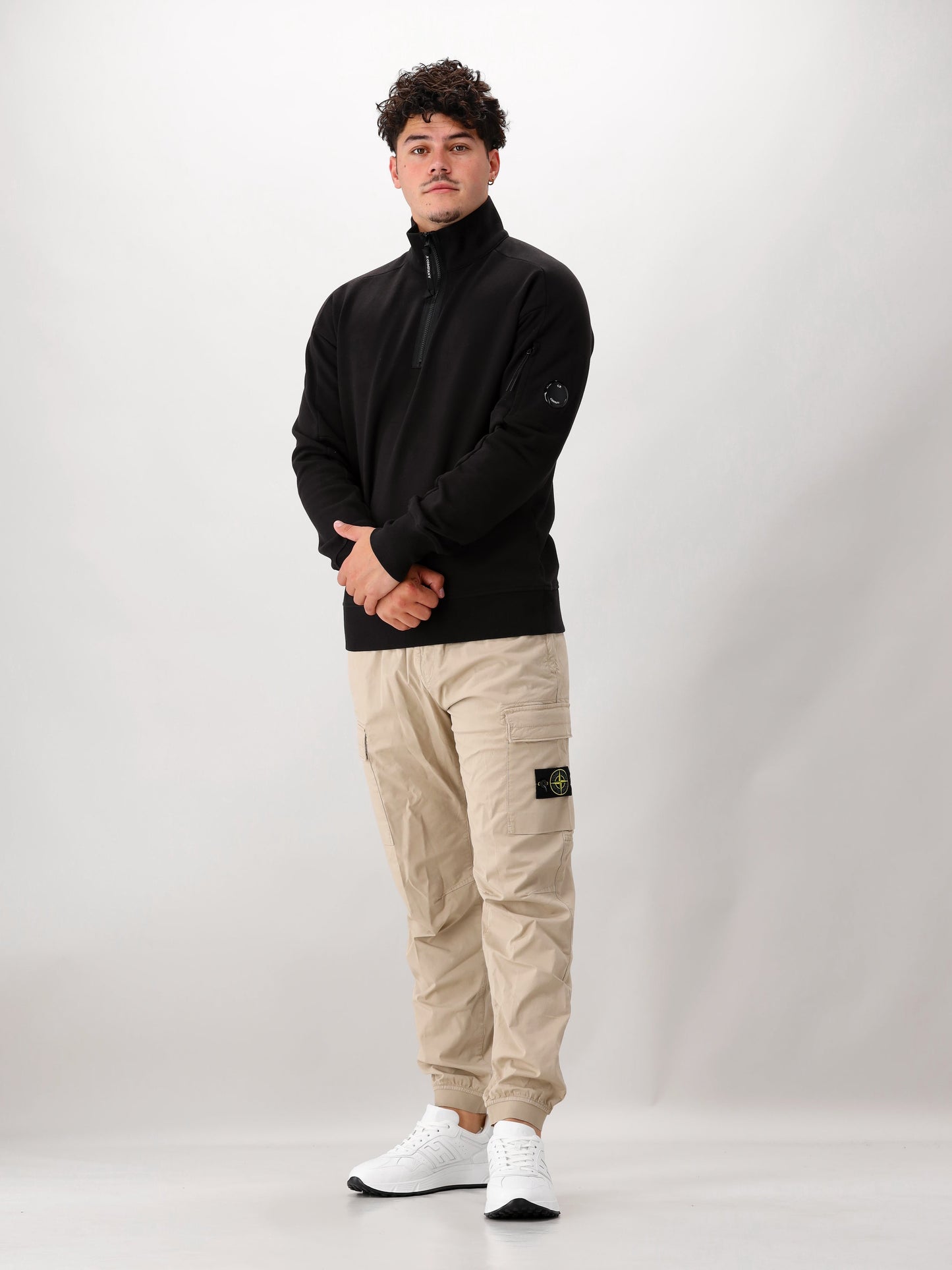 C.P. Company Sweater Zwart Half Zip
