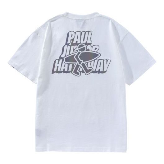 PJ's Vigor Laser Alphabet Pattern Basic Casual Short Sleeve Unisex White 20SSTS1001-P