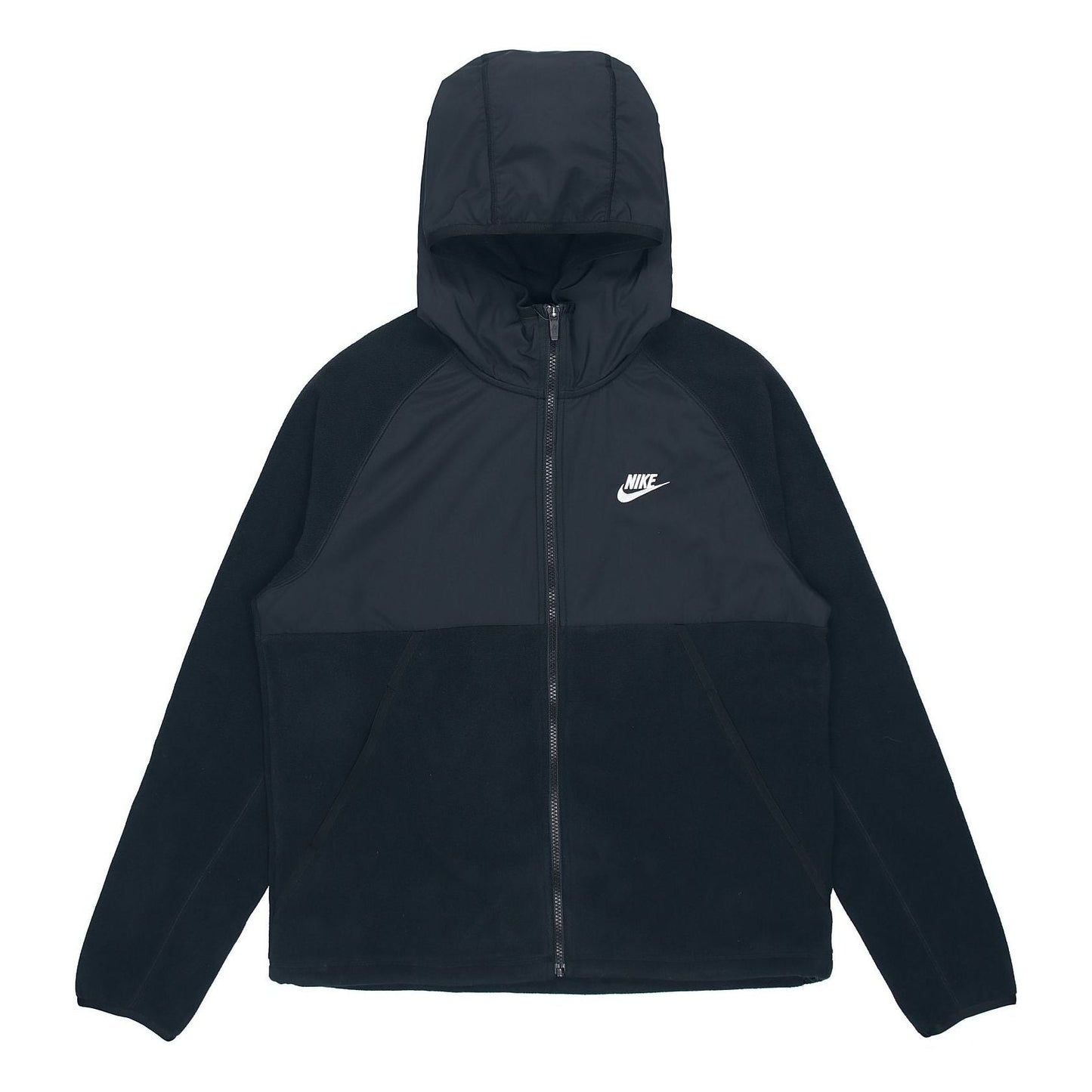 Men's Nike Sportswear Full-Length Zipper Cardigan Hooded Fleece Lined Jacket Black DM1220-010