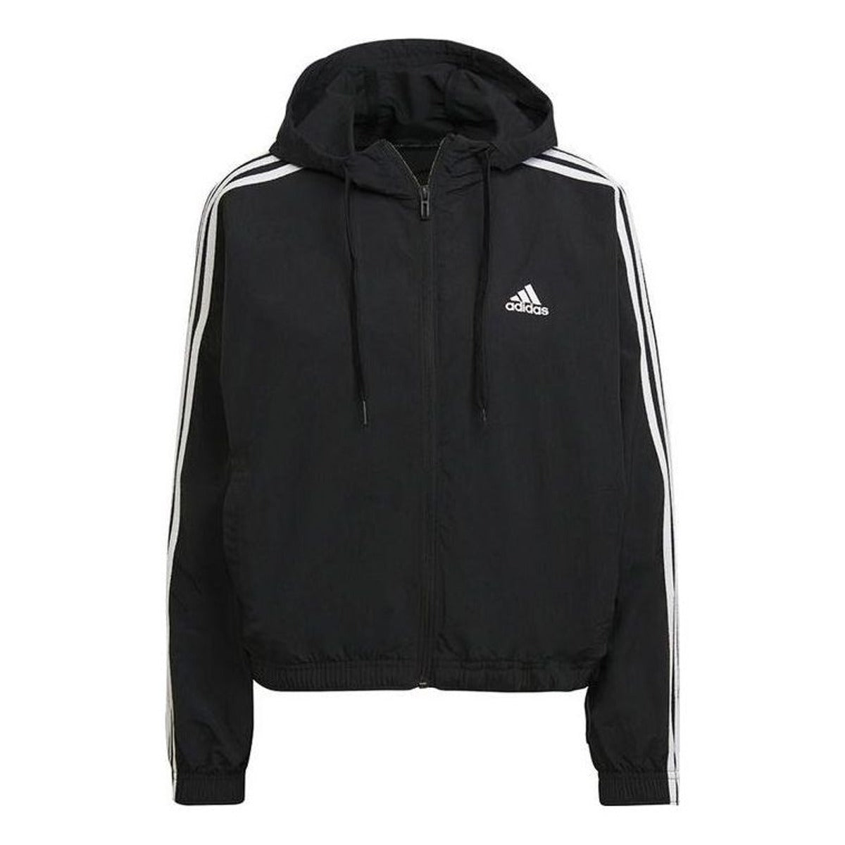(WMNS) adidas Essentials Repeat Logo Loose-Fit Windbreaker Asia Sizing 'Black White' HC9160