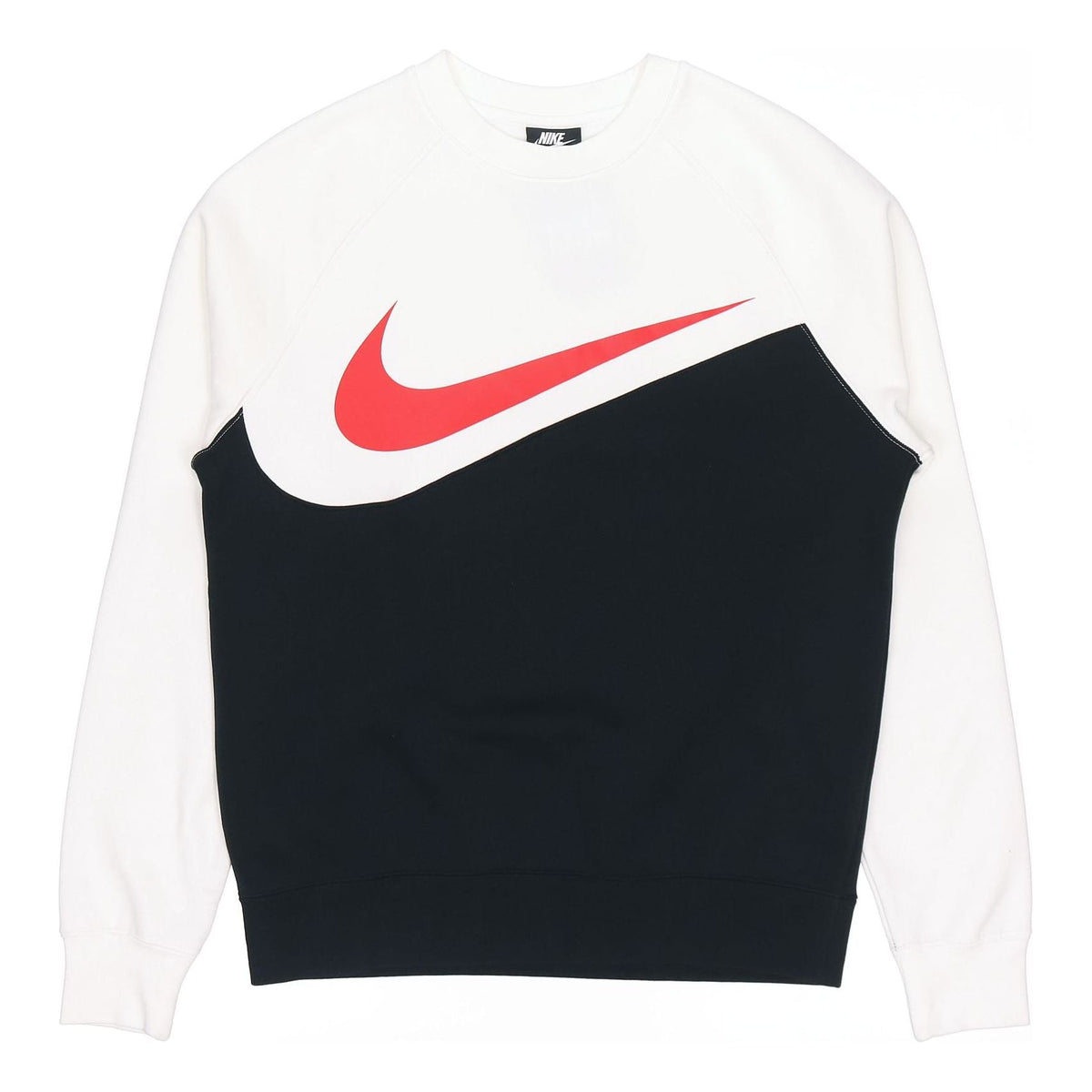 Nike Sportswear Swoosh Casual Round Neck Pullover Sports Black White CZ4922-010