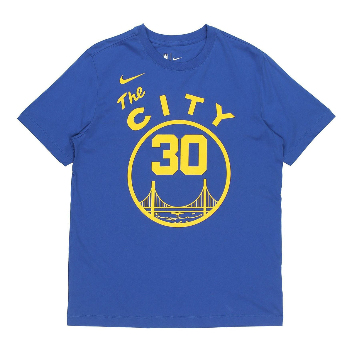 Men's Nike NBA Basketball Sports Printing Short Sleeve Golden State Warriors Curry 30 Blue T-Shirt CT9913-497