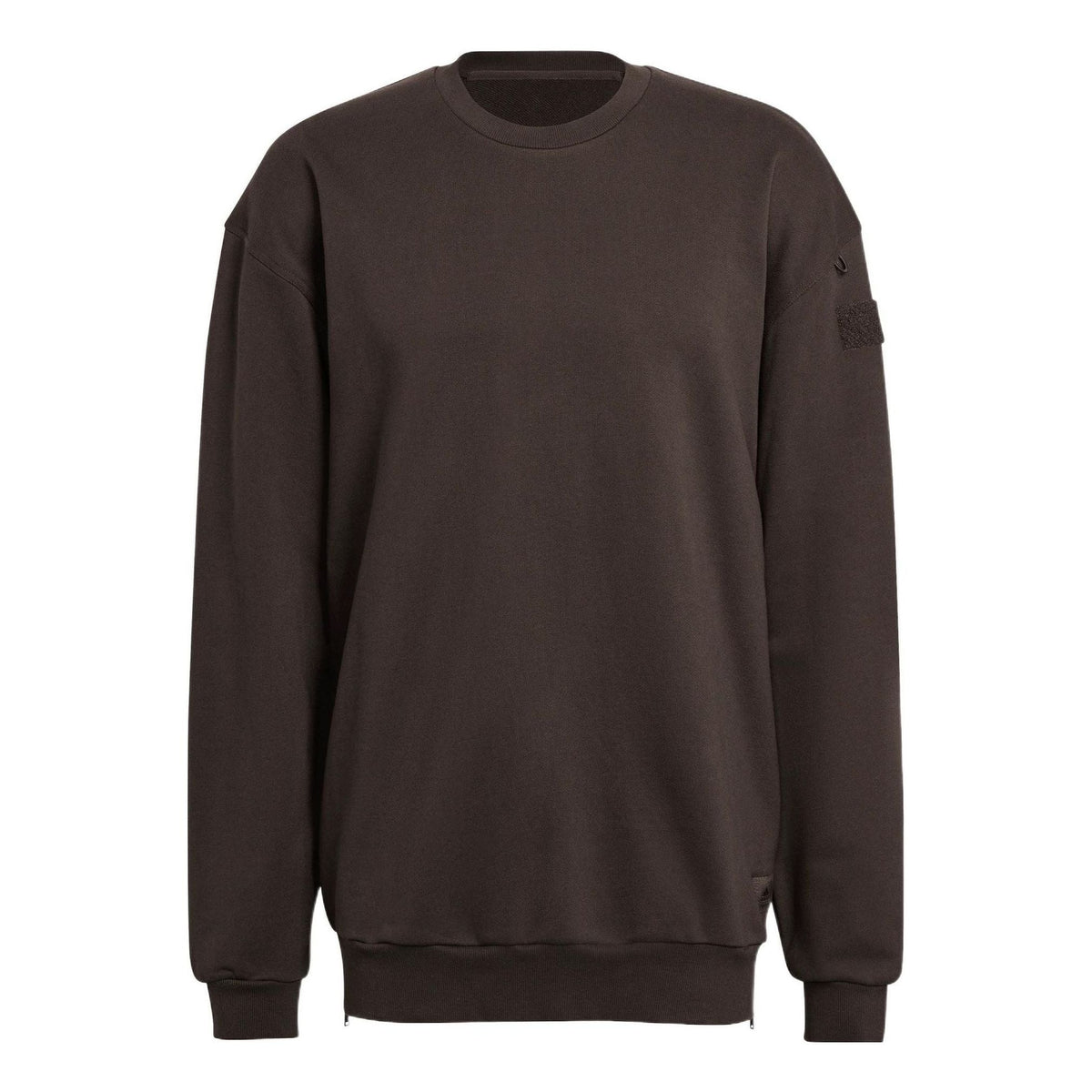 Men's adidas Solid Color Round Neck Loose Pullover Hoodless Dark Grey Olive Green HG6637
