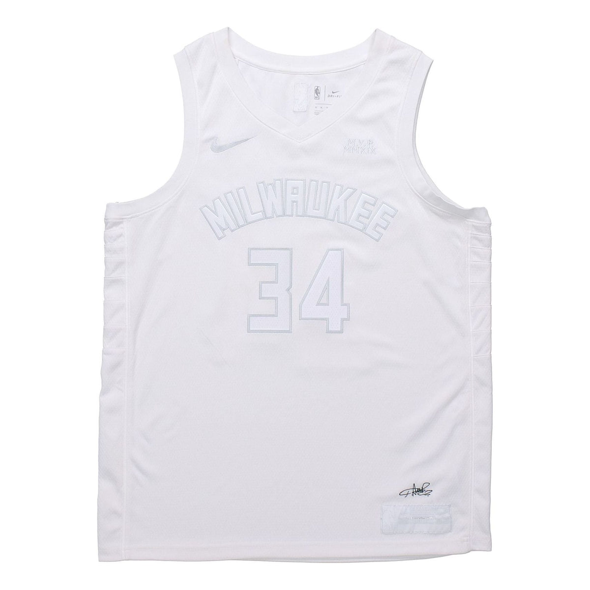 Nike NBA SW20 Milwaukee Bucks MVP 34 ANTETOKOUNMPO G Swingman Jersey White CT4209-100