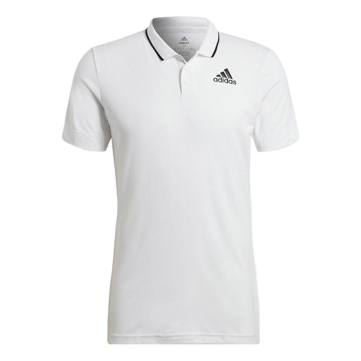 adidas Gameset Solid Color Logo Micro Mark Tennis Sports Short Sleeve Polo Shirt White HB9135