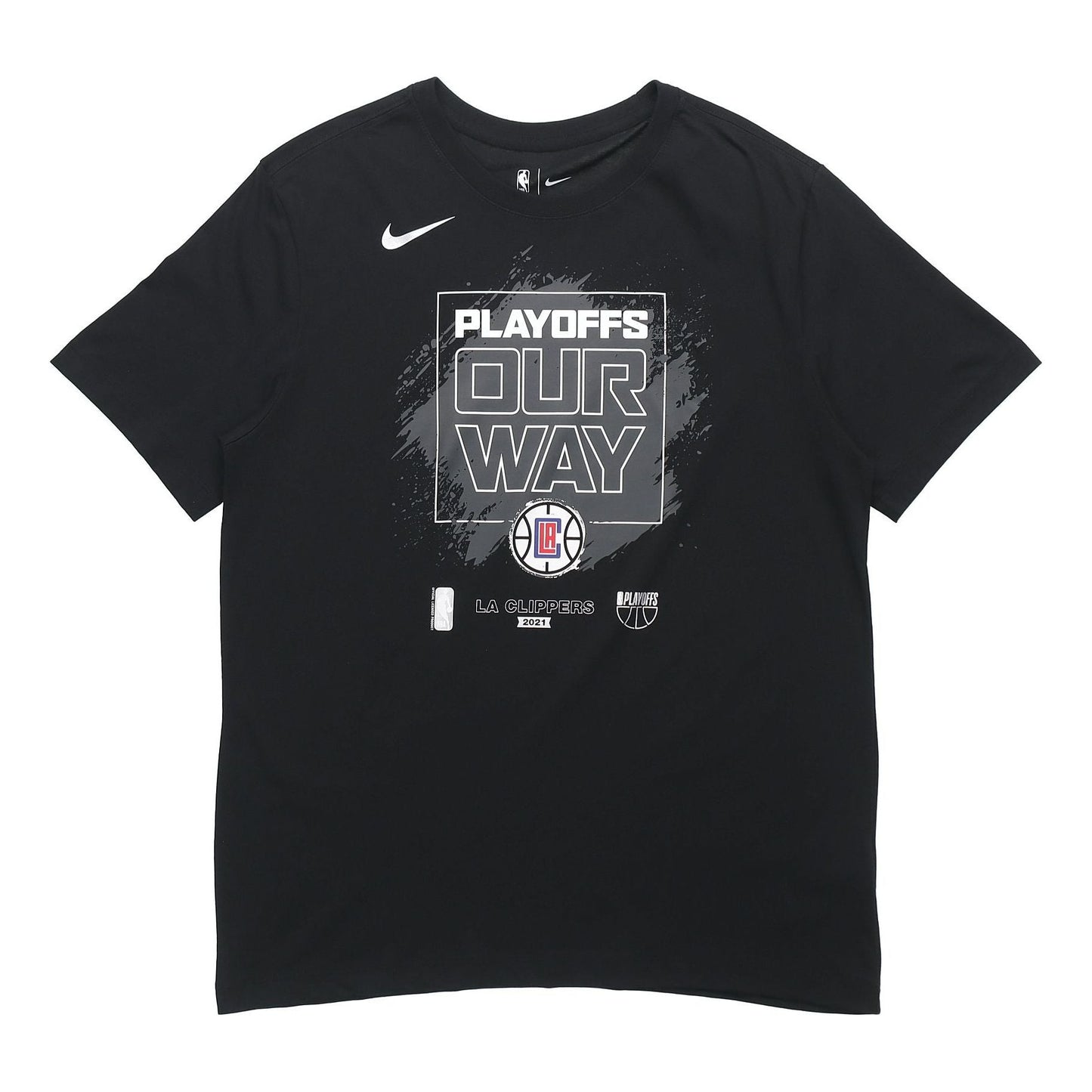 Nike NBA Los Angeles Clippers Logo Alphabet Printing Basketball Sports Short Sleeve Black DQ8987-010