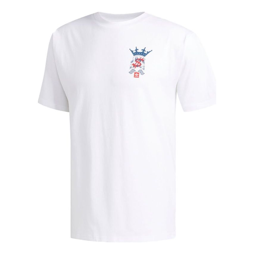 adidas originals Wehaultee Skateboard Printing Sports Round Neck Short Sleeve White EC7294