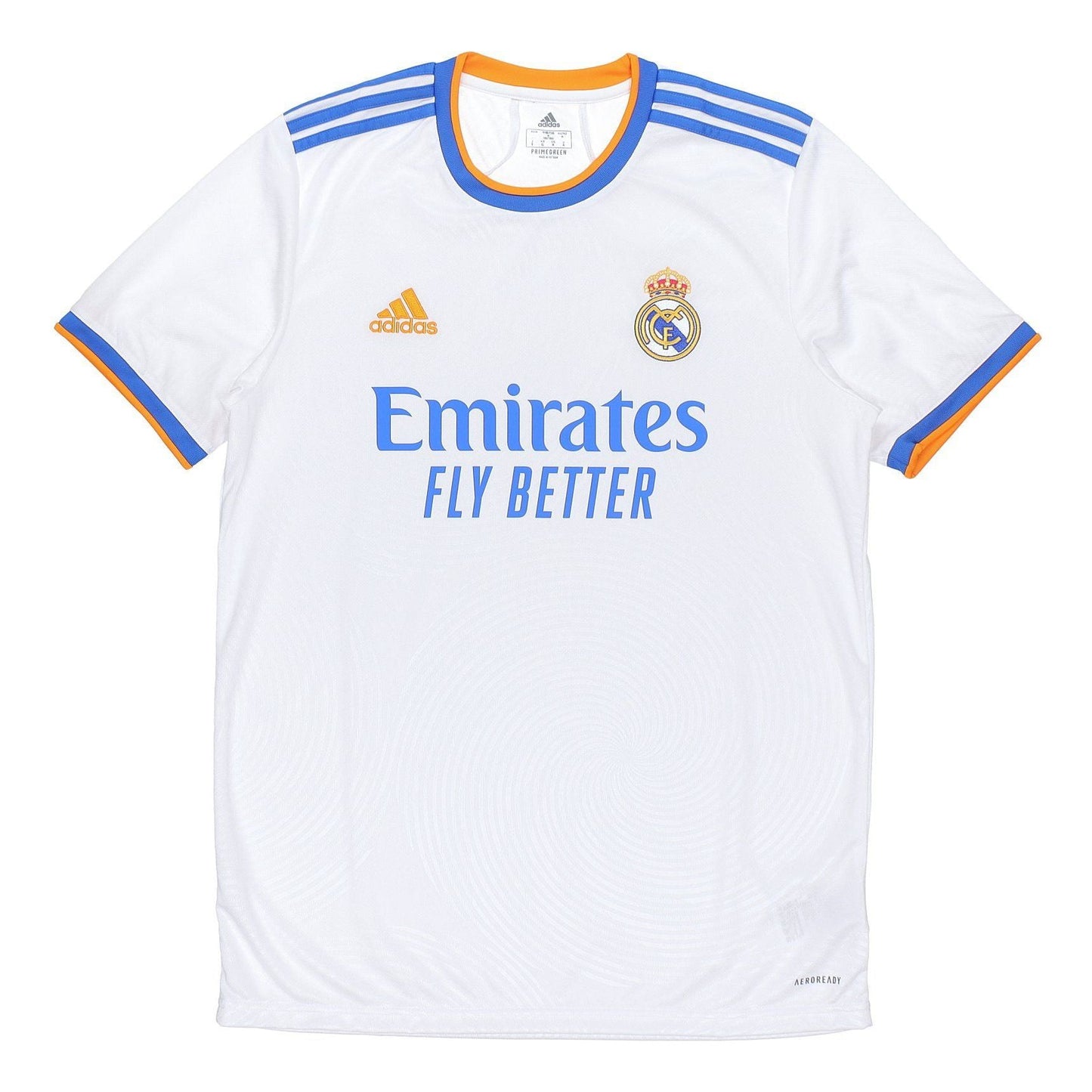 adidas real Madrid 21-22 Season SW Fan Edition Home Alphabet Logo Stripe Sports Short Sleeve Soccer/Football White GQ1359