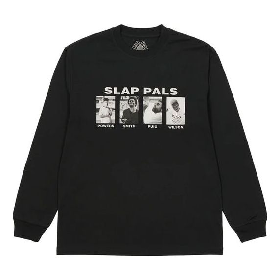 PALACE x Slap Magazine Crossover Pals Longsleeve Classic Pattern Printing Long Sleeves Black T-Shirt P20LS023