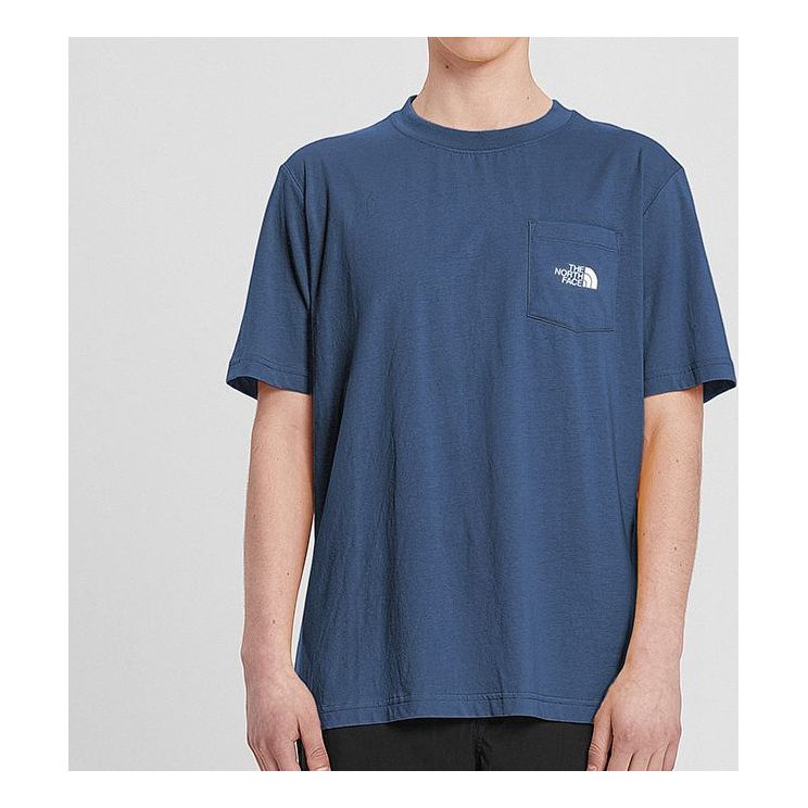 Men's THE NORTH FACE Classic Small Logo Printing Pocket Short Sleeve Blue 4NFN-HDC