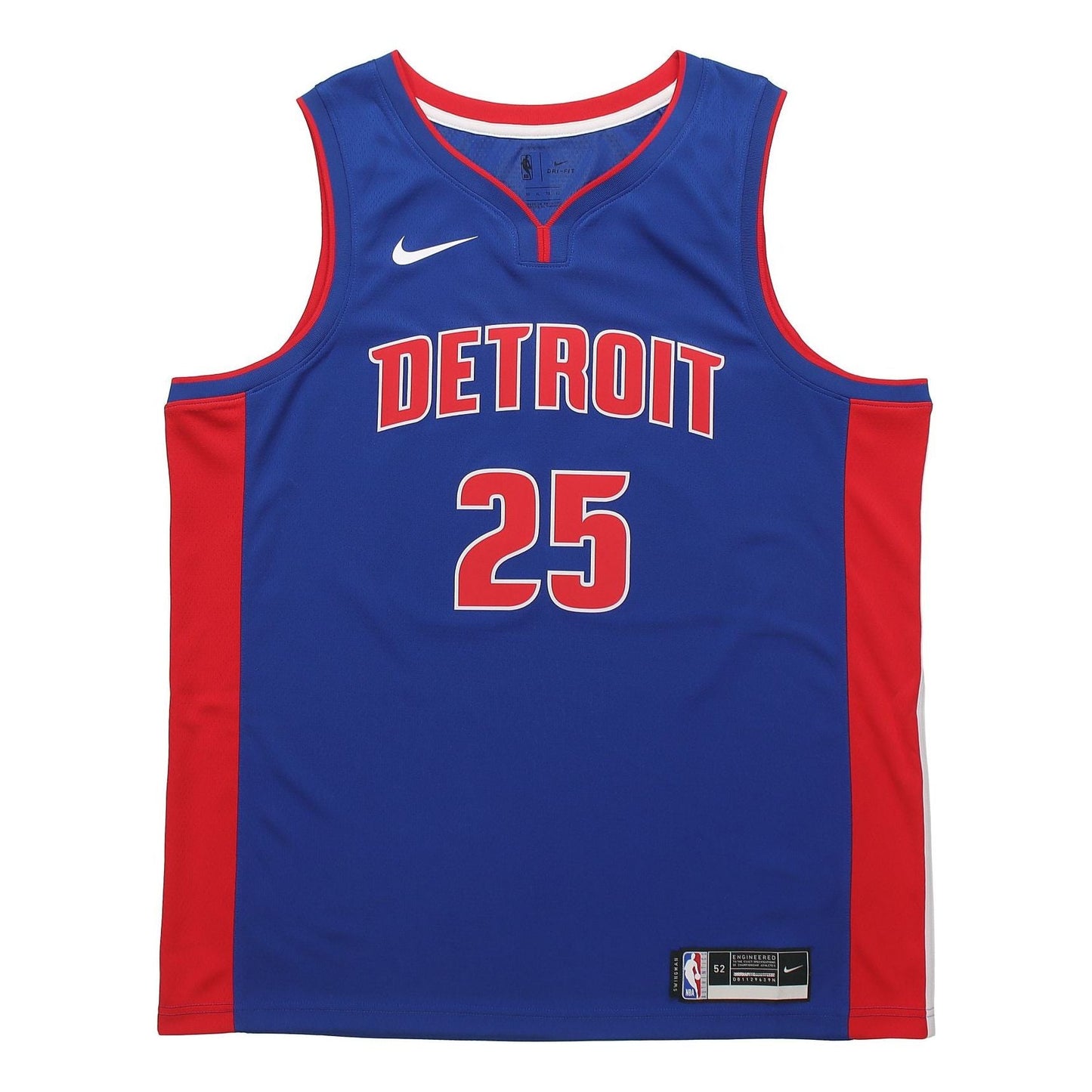 Nike NBA Casual Sports Basketball Jersey SW Fan Edition Detroit Pistons 25 Blue CW3664-401