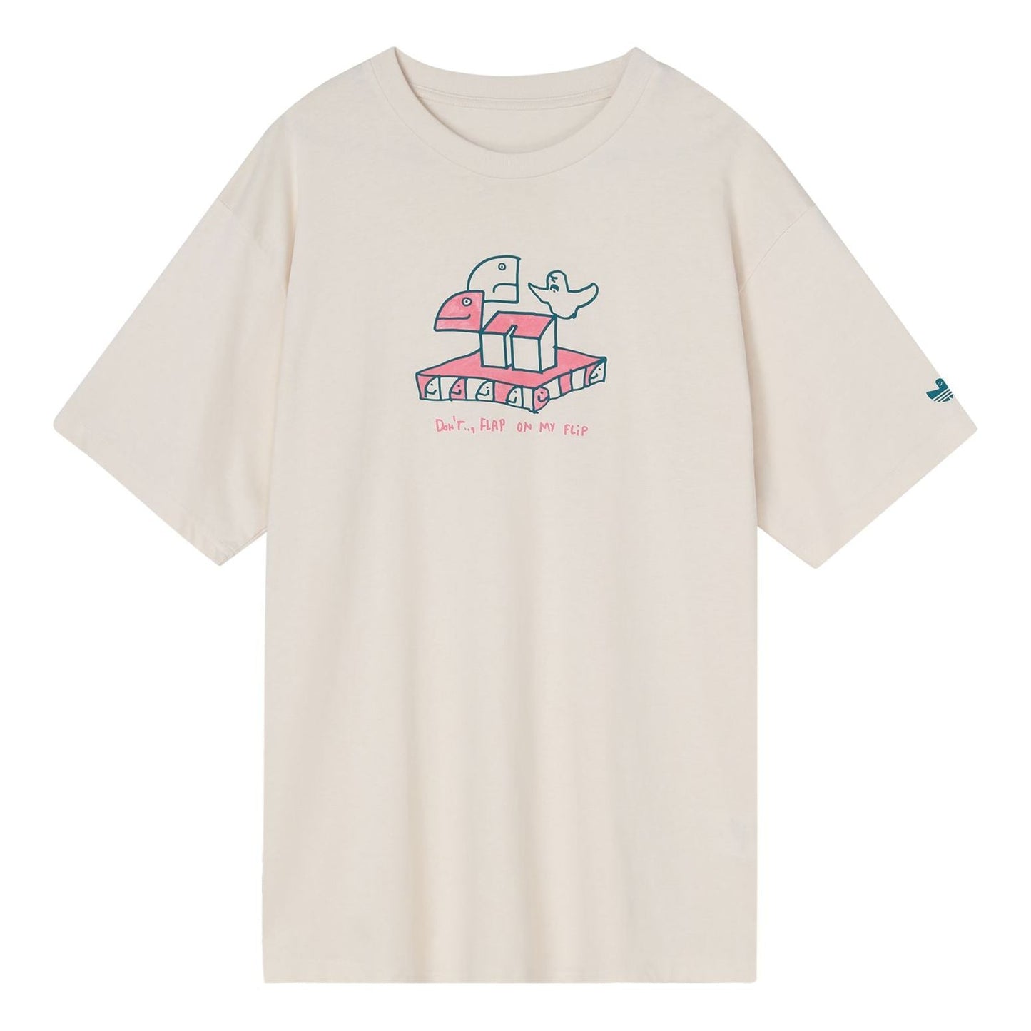 adidas originals Casual Breathable Cartoon Pattern Alphabet Sports Short Sleeve Couple Style Gray White HC2192