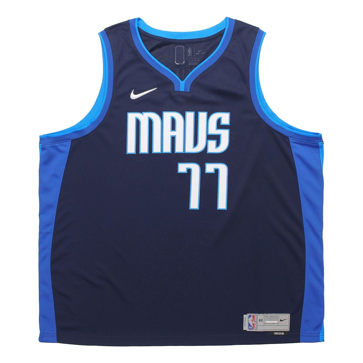 Nike NBA Retro Basketball Jersey/Vest SW Fan Edition Version Dallas Mavericks Doncic No. 77 Navy Blue CW6806-419