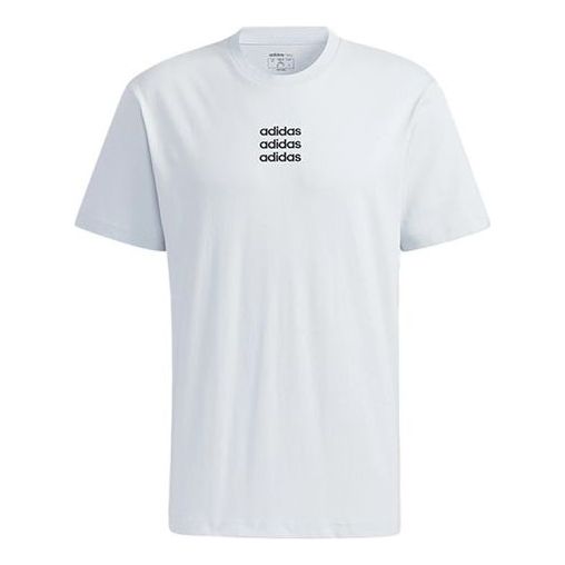 adidas neo M Ce C+ Tee Logo Embroidered Sports Round Neck Short Sleeve Light Blue GP4893