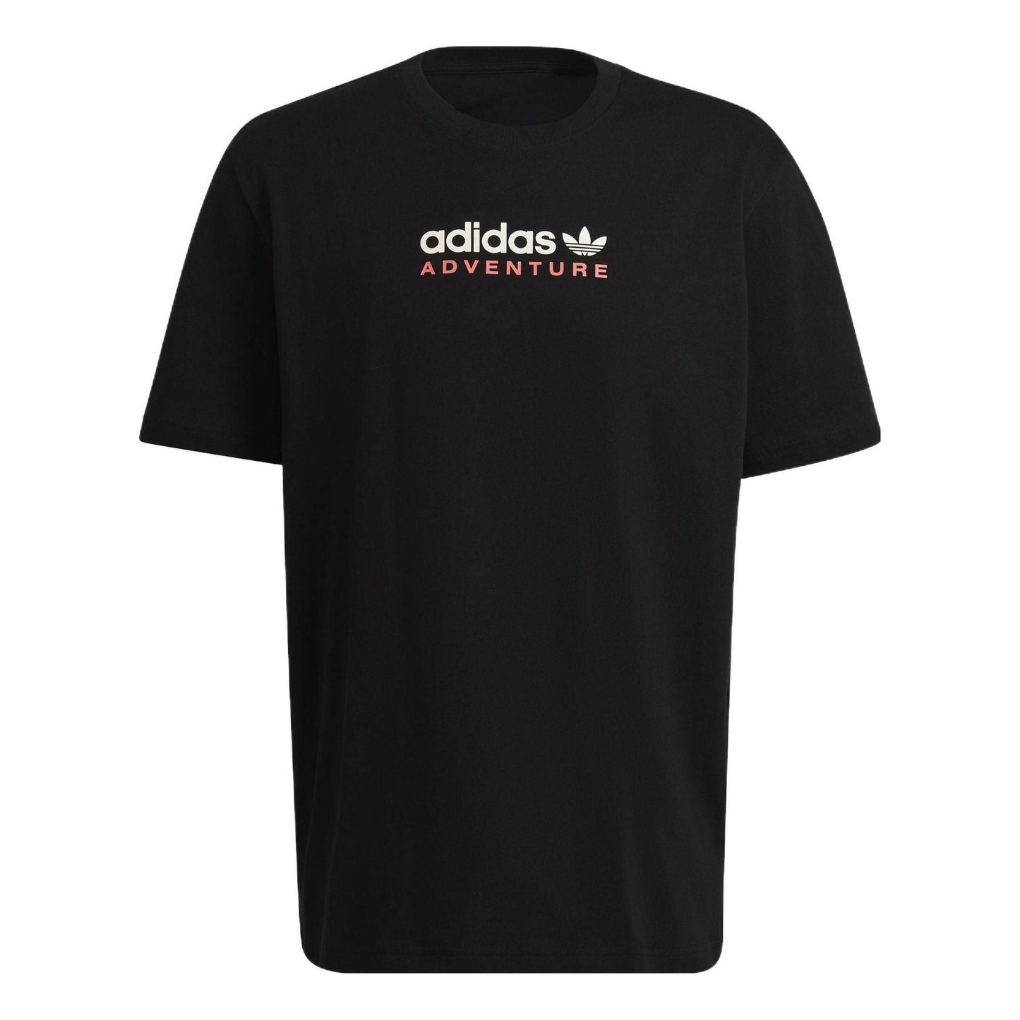 Men's adidas originals Mtn Spr Tee Alphabet Logo Printing Sports Round Neck Short Sleeve Black T-Shirt HF4775