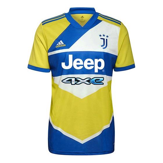 Men's adidas Training Sports Short Sleeve Soccer/Football Jersey Asia Sizing SW Fan Edition 21-22 Season Juventus Away Yellow GS1439