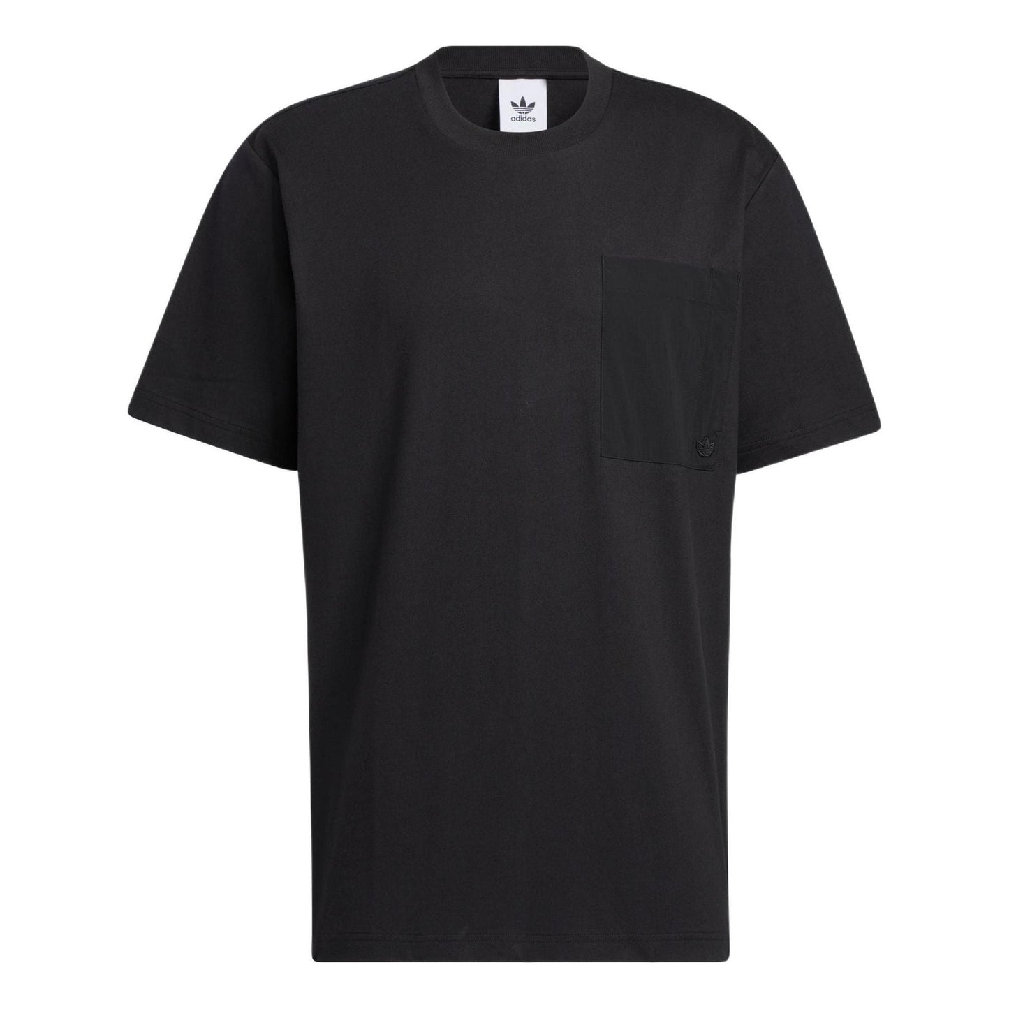 adidas originals Solid Color Casual Sports Round Neck Pullover Short Sleeve Black HM8008