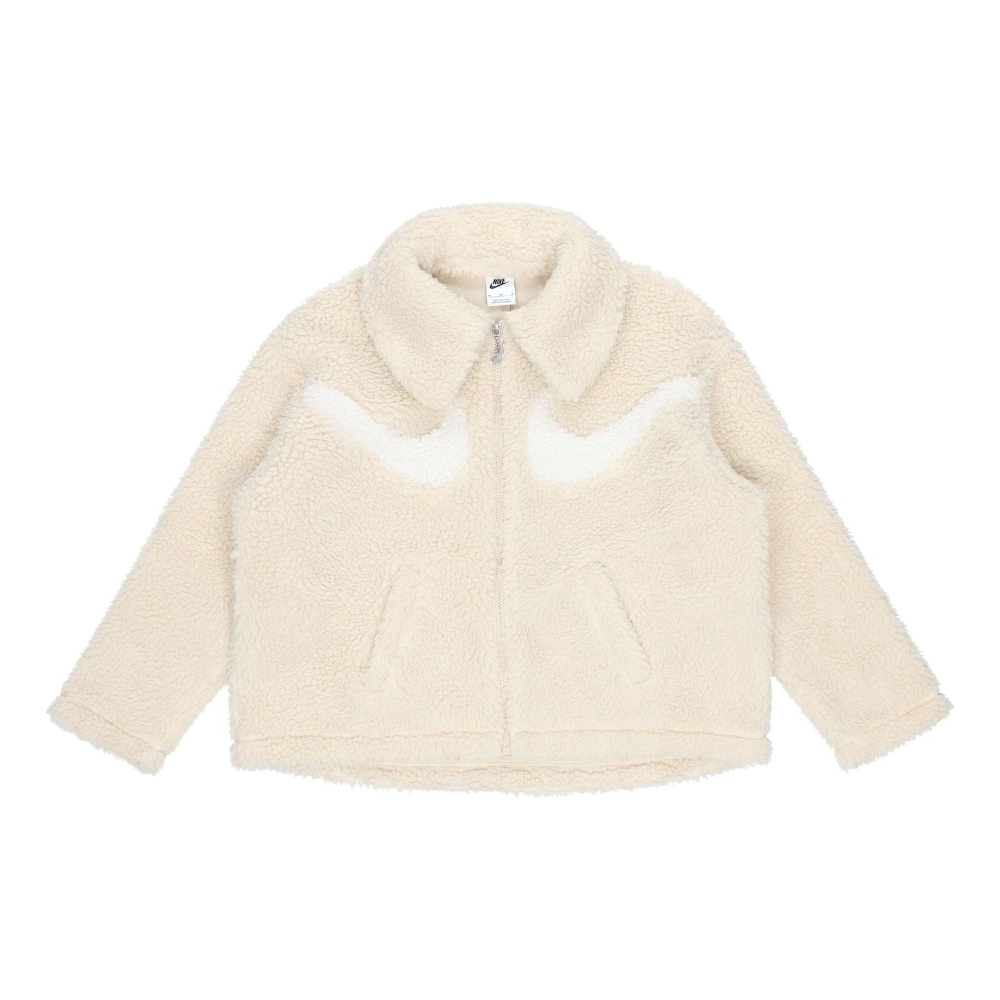 (WMNS) Nike Logo Printing Solid Color Athleisure Casual Sports Lamb's Wool Apricot Color Jacket DD5621-206