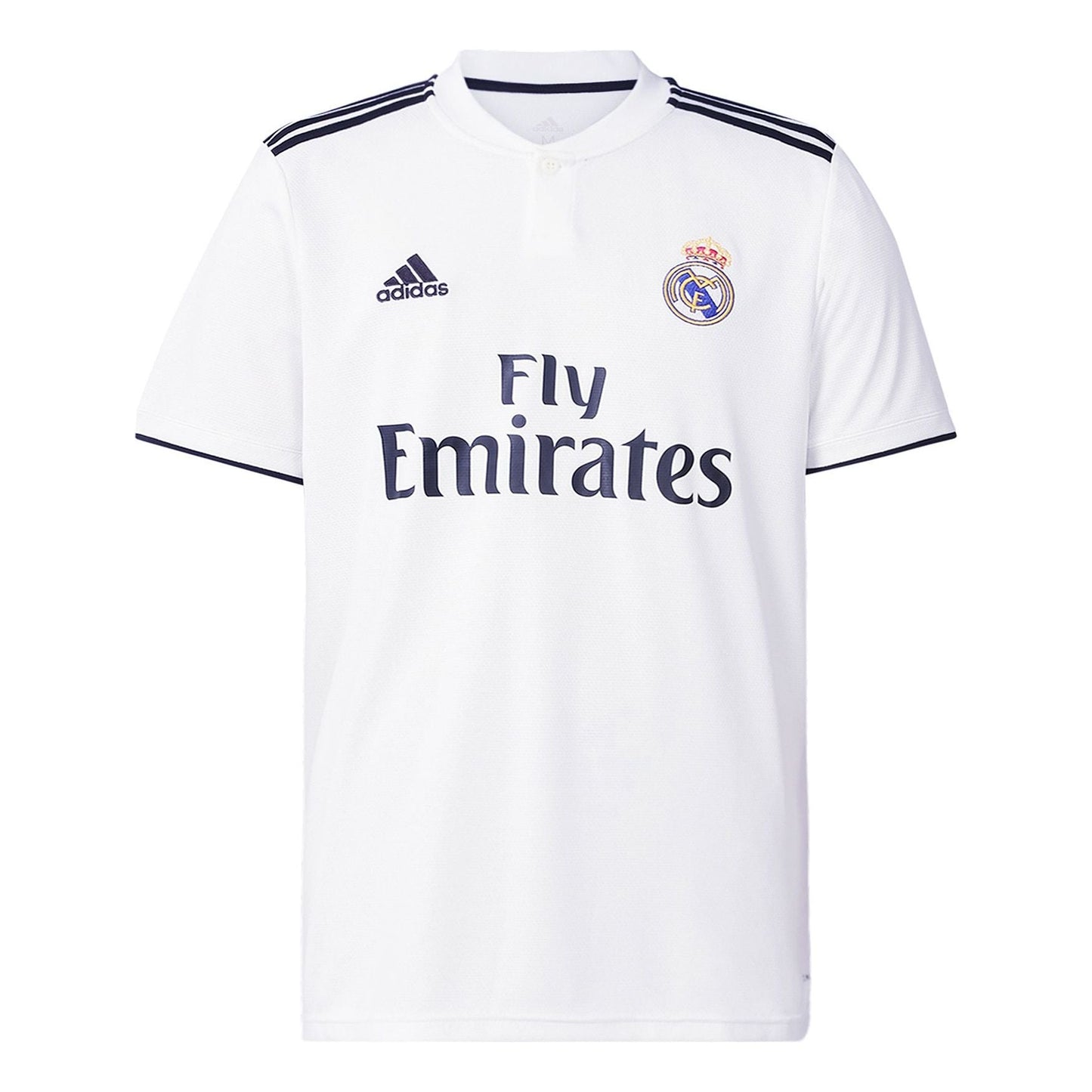 adidas real Madrid 18-19 Season Fan Edition Home Alphabet Logo Stripe Sports Soccer/Football Short Sleeve White DH3372