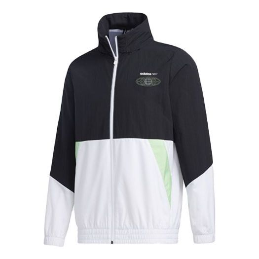 adidas neo M Egame Wb Sports Colorblock hooded Windbreaker Jacket Black White Colorblock GL7187
