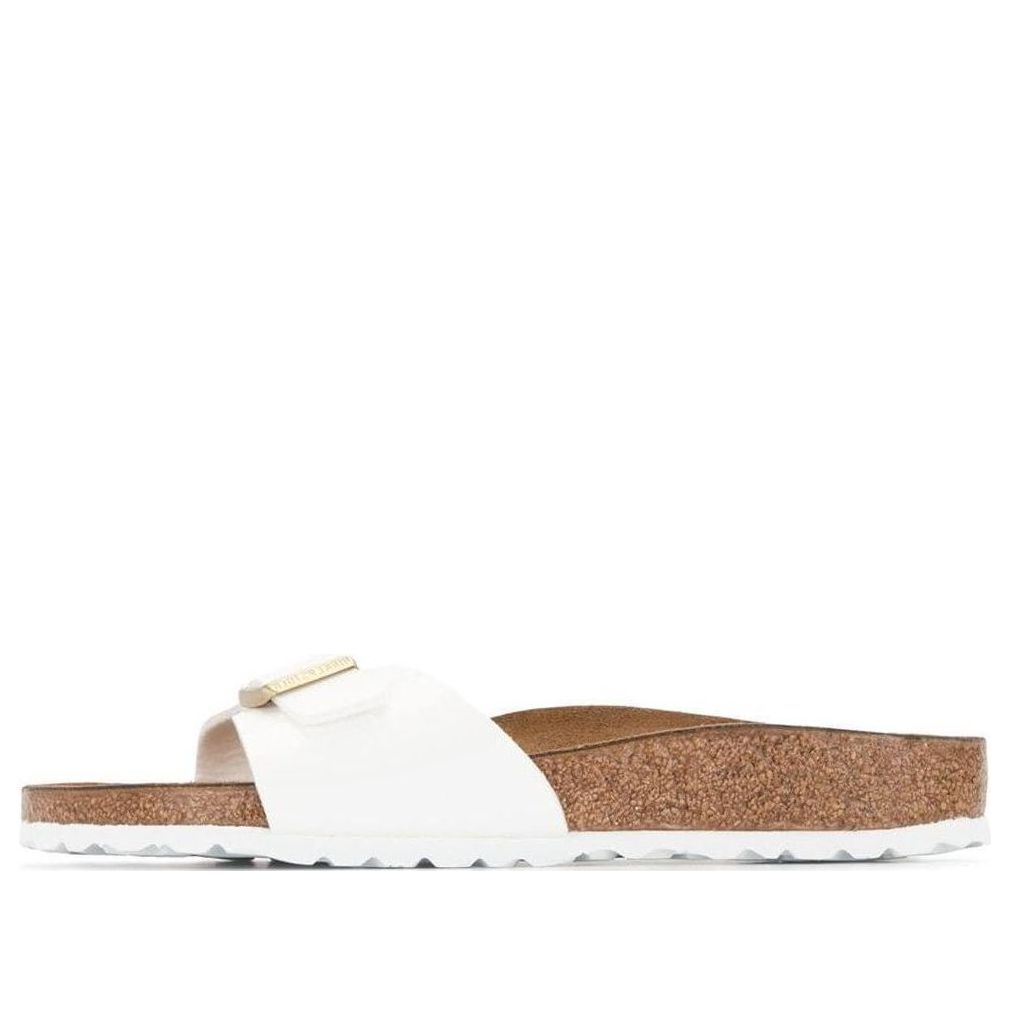 (WMNS) Birkenstock Madrid Birko-Flor Patent Narrow Fit Sandals 'Patent White' 1005310
