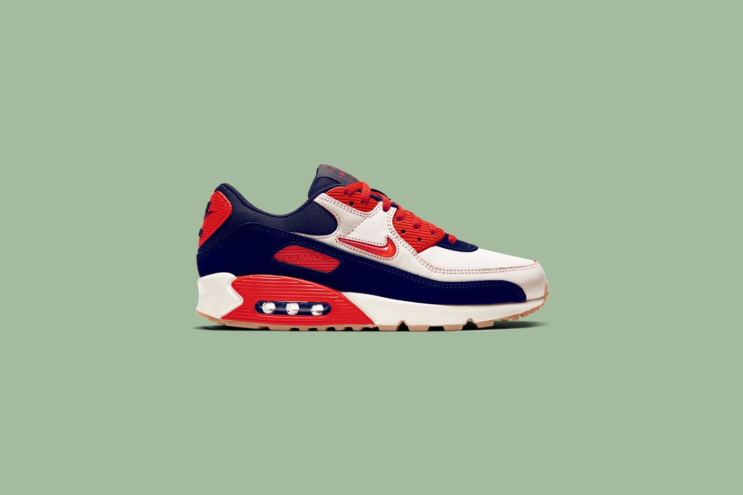 Air Max 90 Premium "Home & Away" - Sail/University Red/Midnight Navy