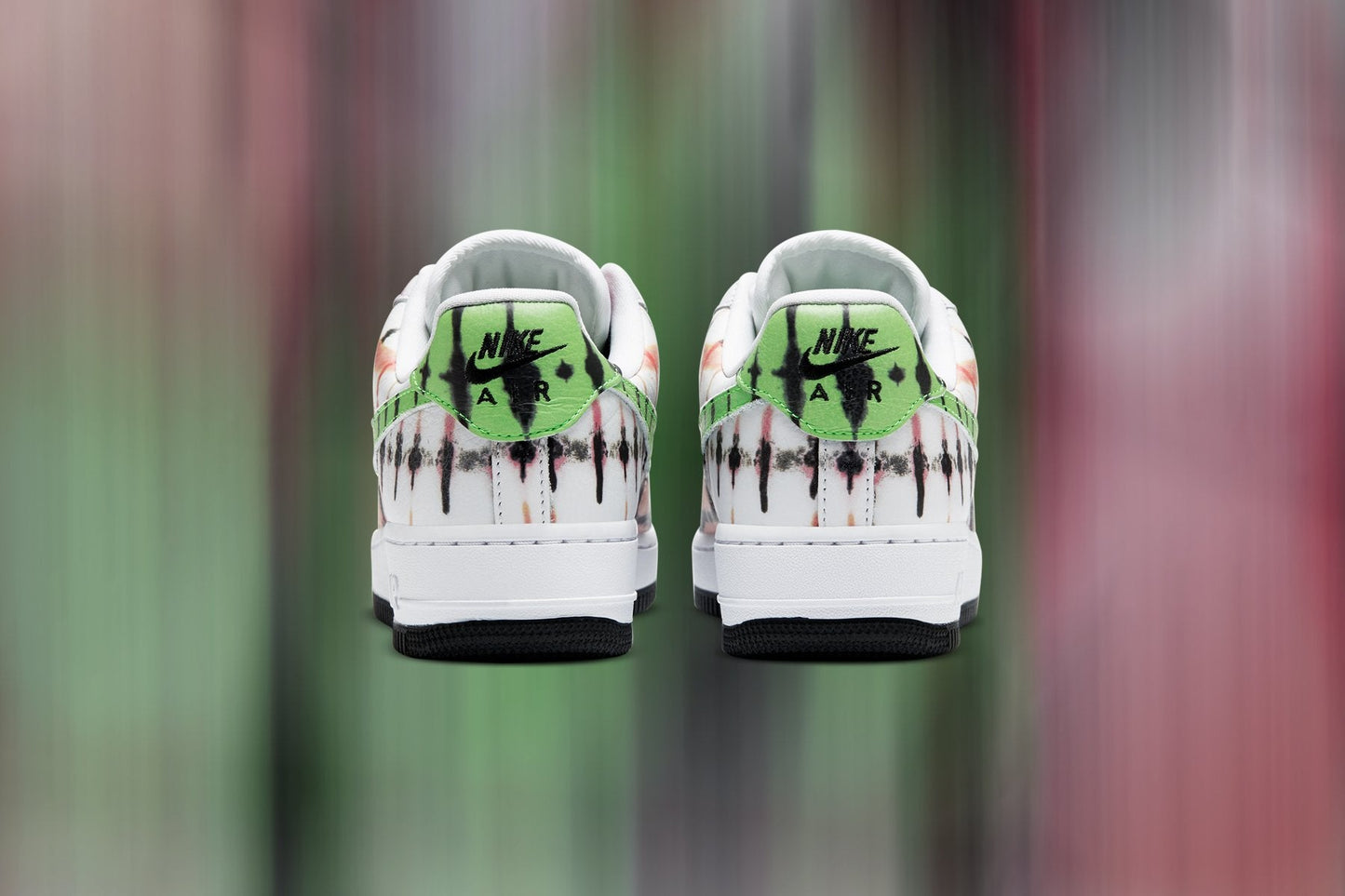 Women's Air Force 1 Low "Black Tie Dye" - White/Green Strike