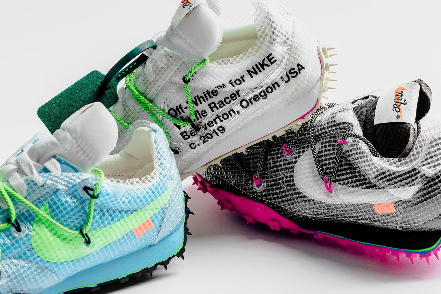 Nike x Off-White Women's Waffle Racer - Black/White/Fuchsia