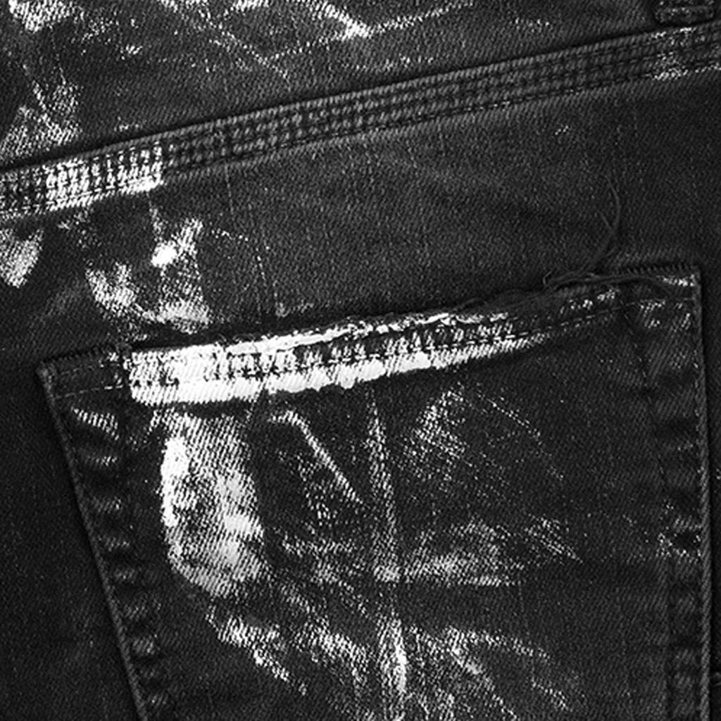 P001 - Black Wash Metallic Silver