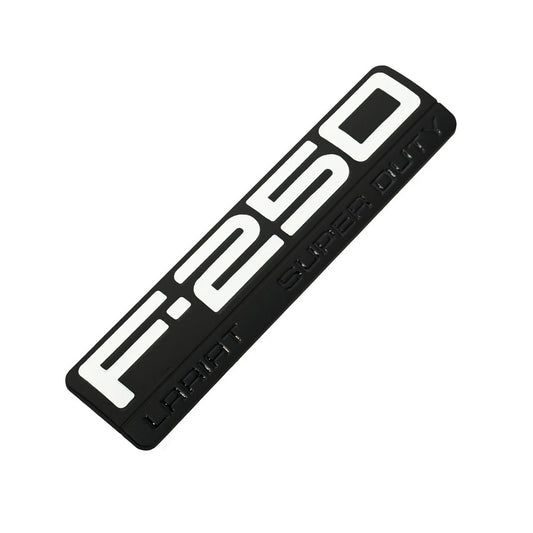 Fit for F250 Lariat 2005-2007 Super Duty Emblem 3D Badge WHITE BLACK 2pc