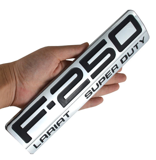 Fit for F250 Lariat 2005-2007 Super-Duty Emblems 3D V8 Badges Chrome 4Pc Kit