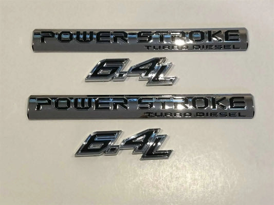 4Pc Chrome Black Door 6.4L Turbo Diesel Emblem FIT F-Trucks Powerstroke Kit