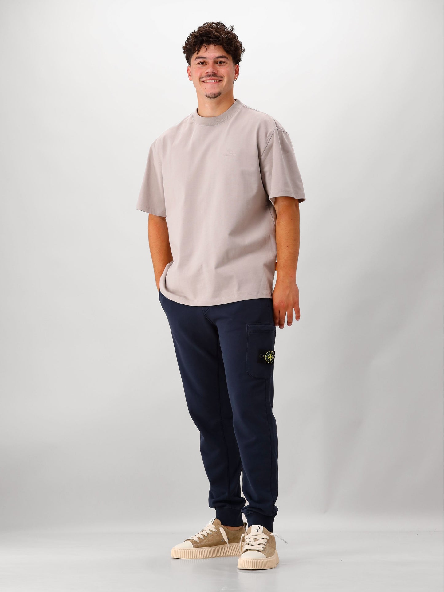 Stone Island Broek Blauw Felpa Pantalone
