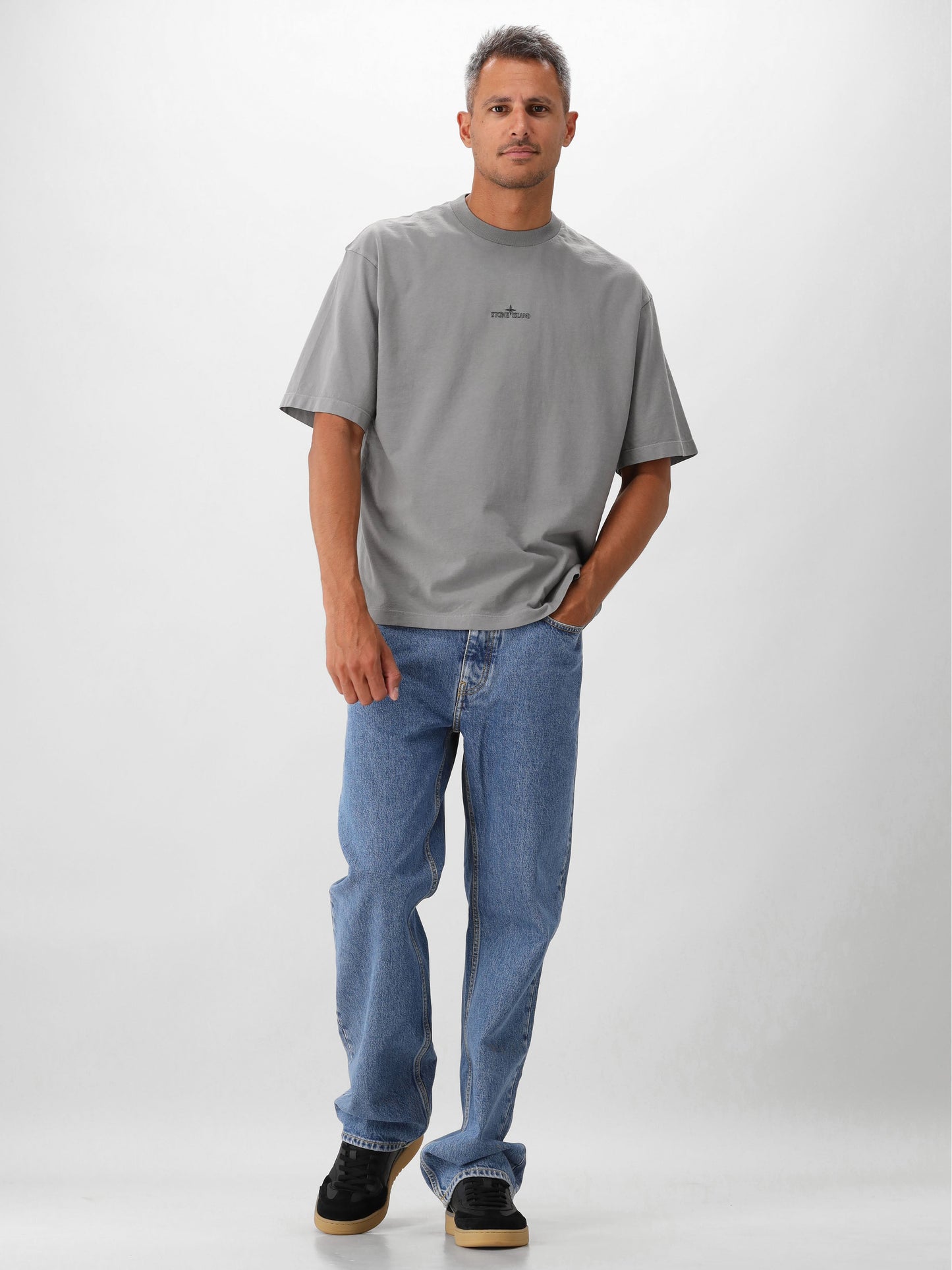 Stone Island T-shirt Grijs Backprint