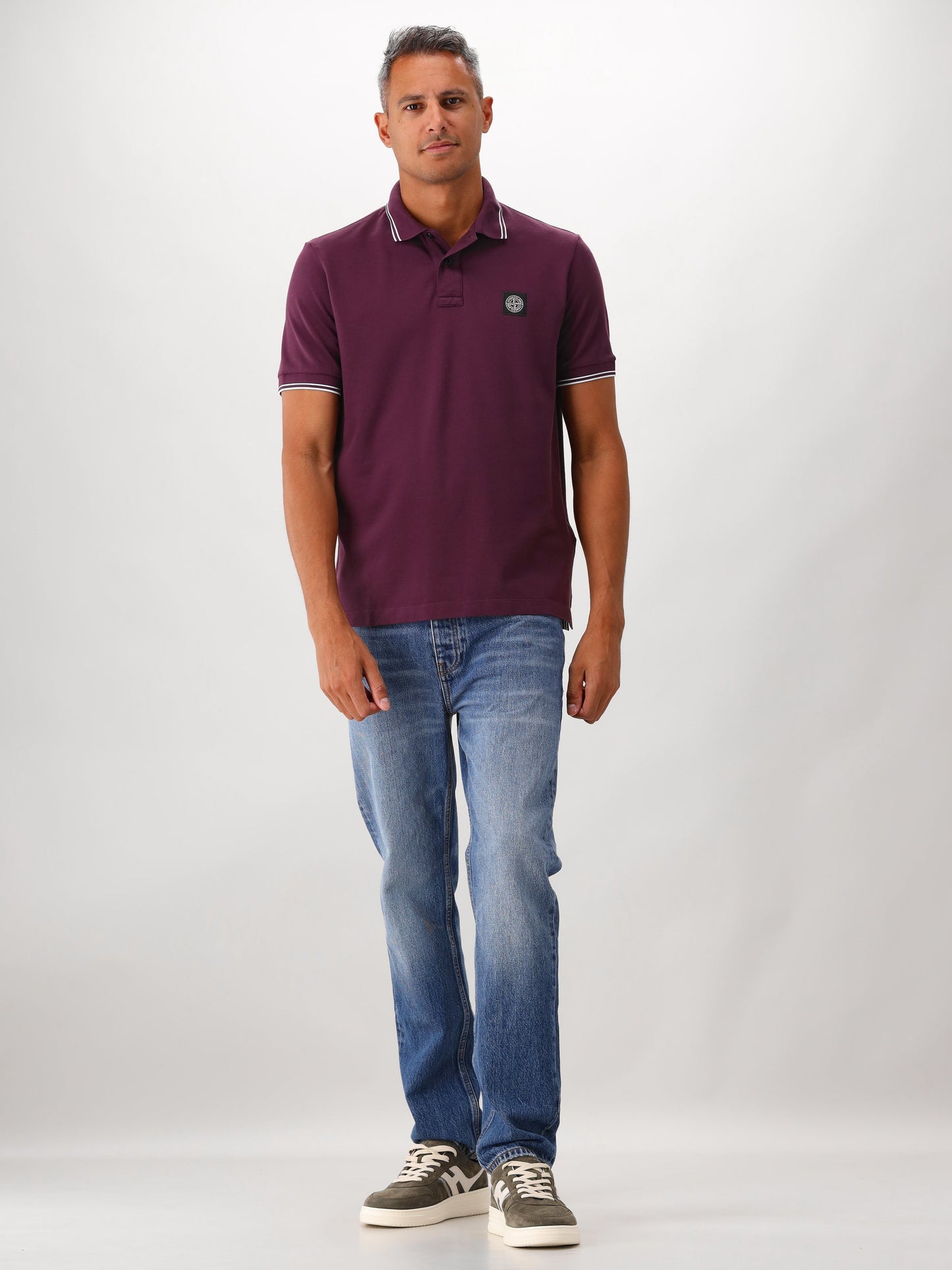 Stone Island Polo Contrast Paars