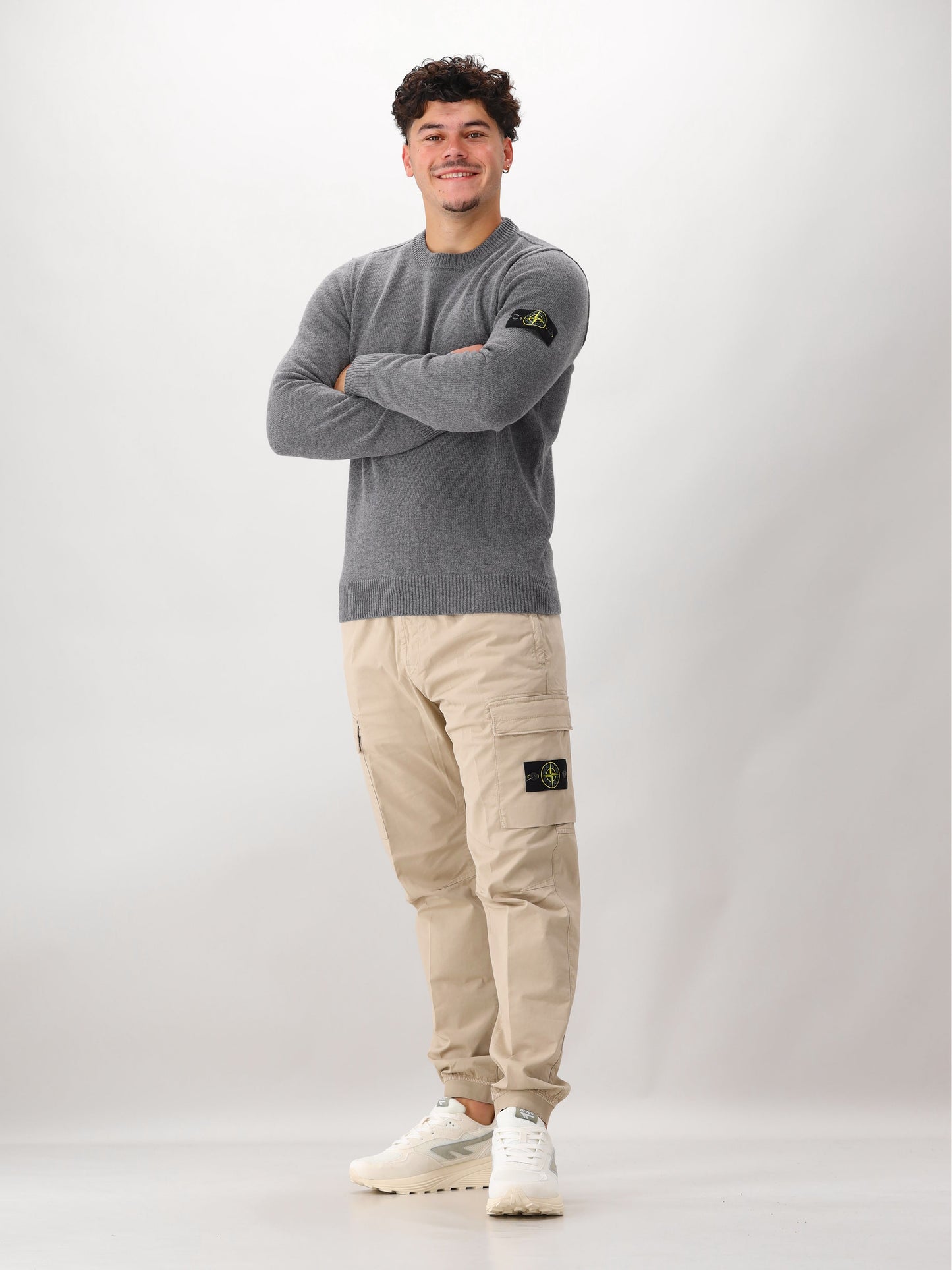 Stone Island Gebreide Trui Grijs