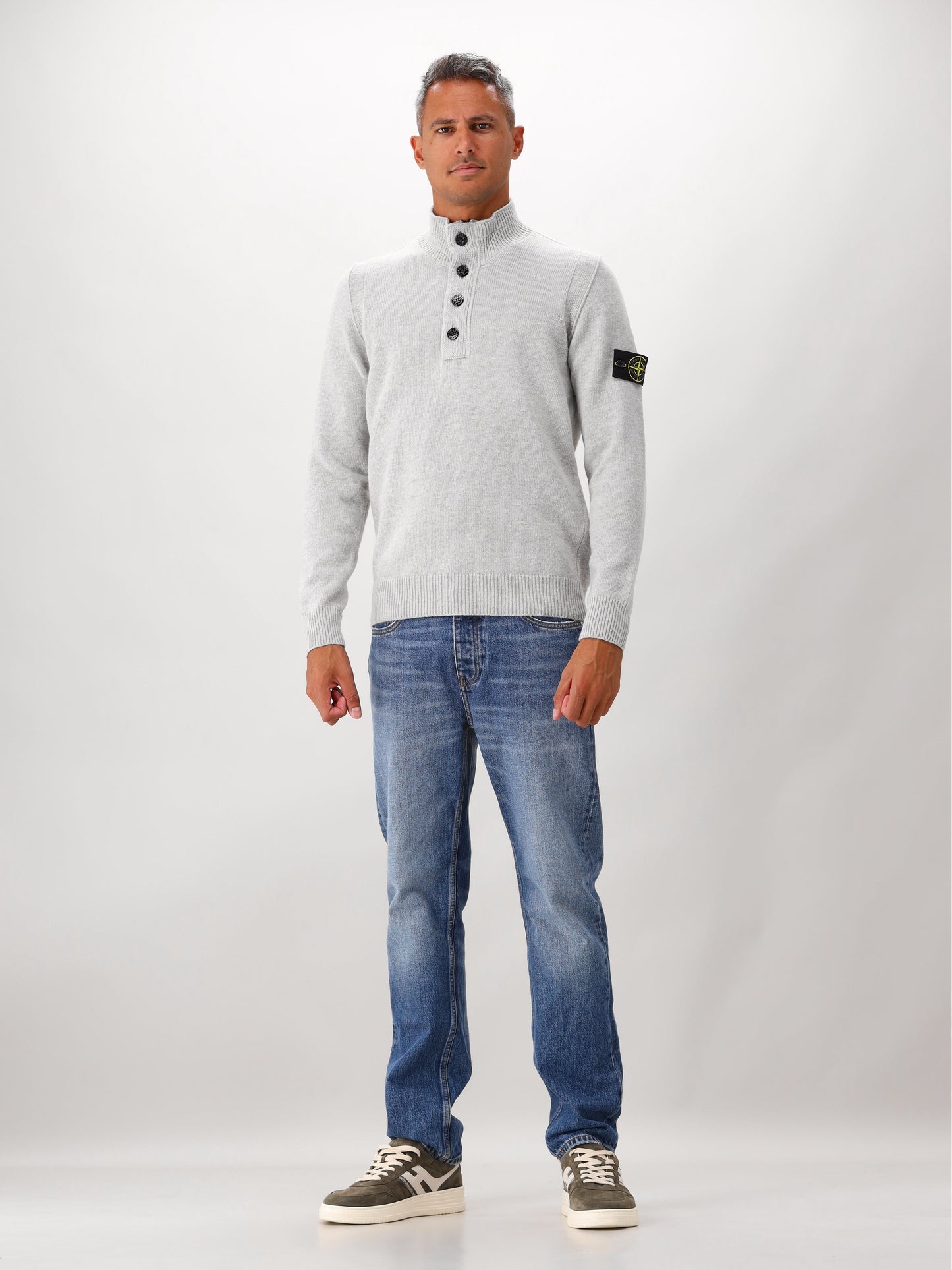 Stone Island Gebreide Trui Grijs
