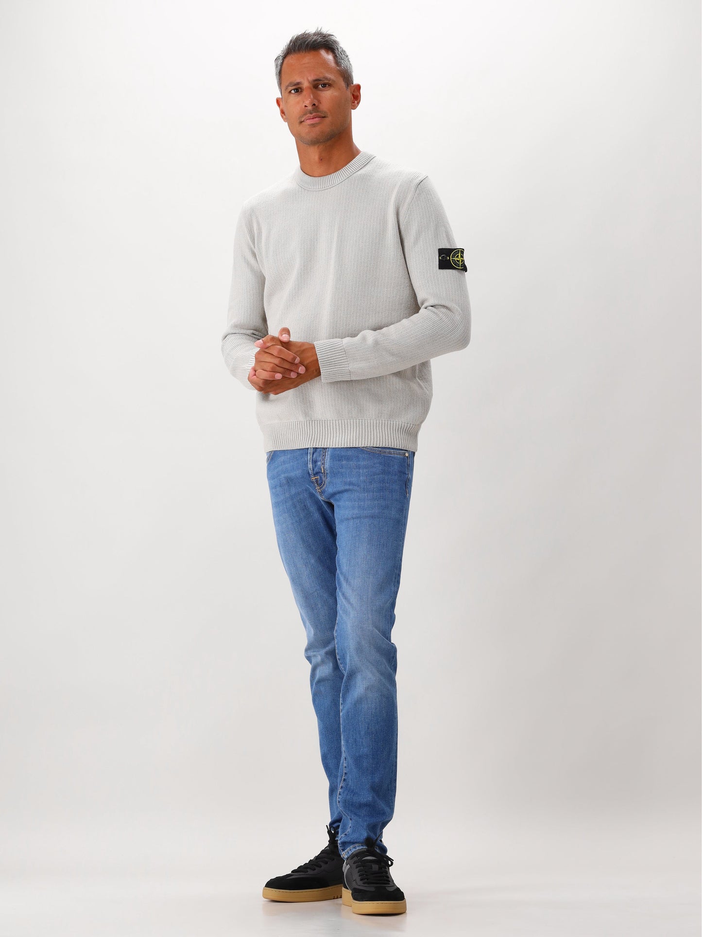 Stone Island Gebreide Trui Grijs