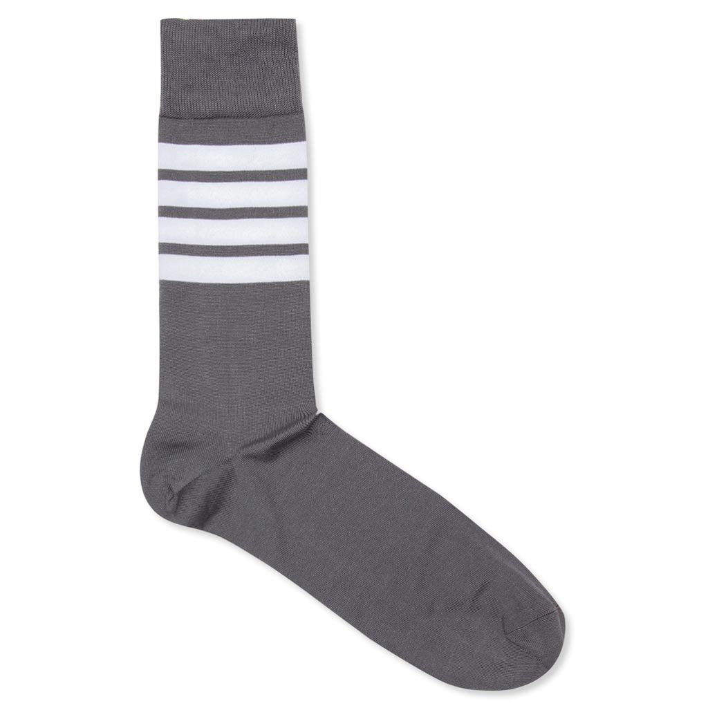 4 Bar Stripe Mid Calf Socks - Grey