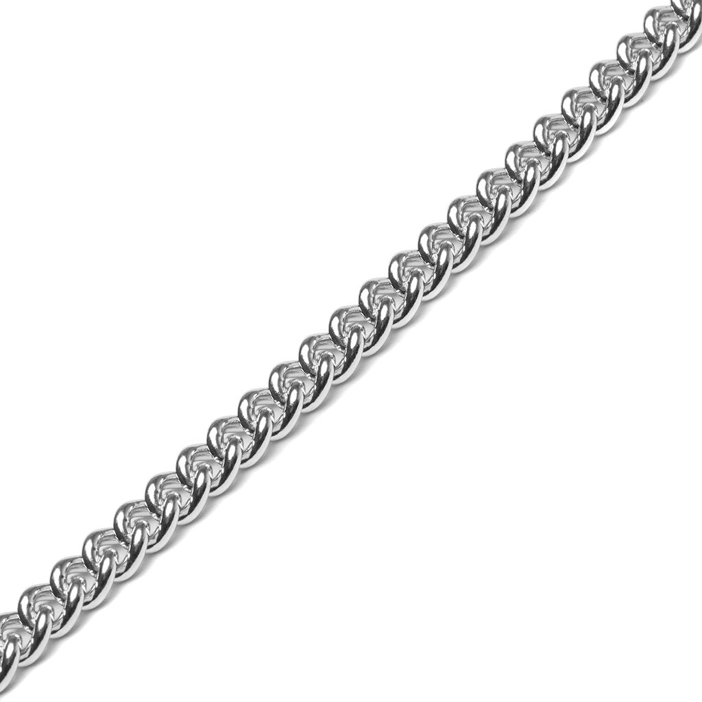 Rounded Curb Bracelet Thick - 925 Sterling Silver