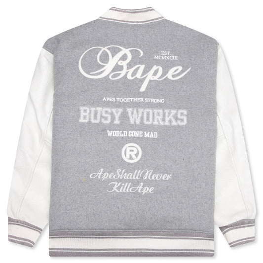 Bape Varsity Jacket - Grey