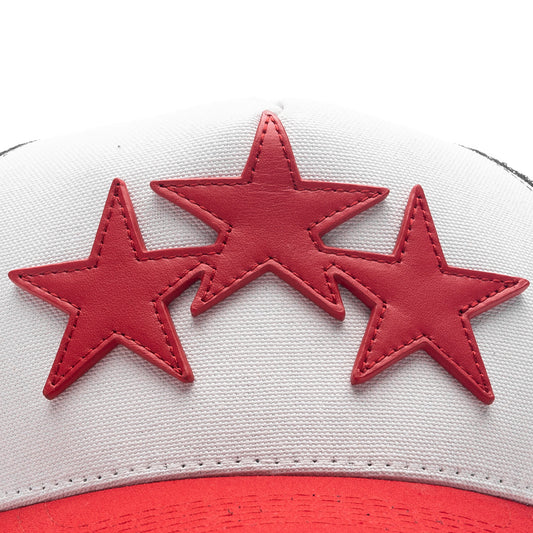 3 Star Trucker Hat - Red